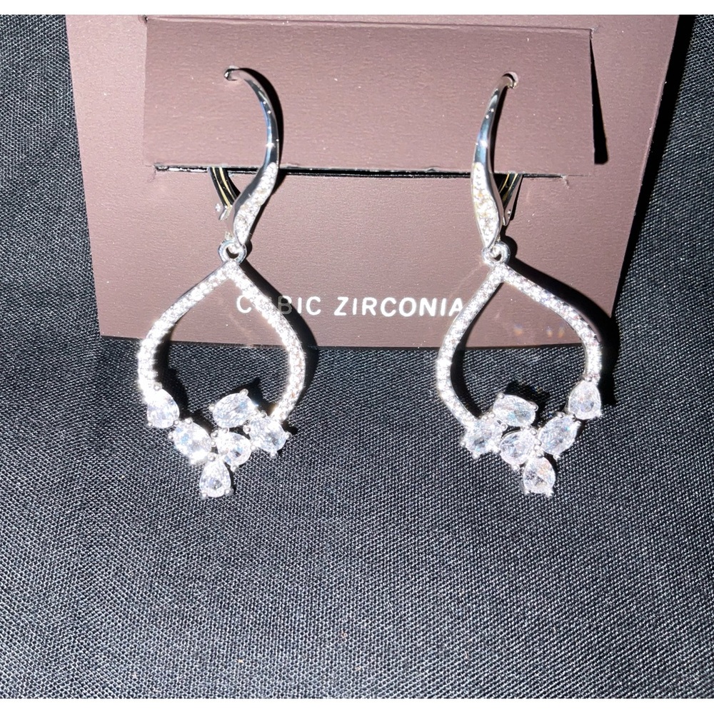Earrings, Anne Klein CZ Drama Drop Earrings, new with tag